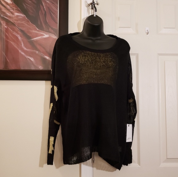 Hye Park & Lune Black  and Gold Venus Sweater - Picture 3 of 9
